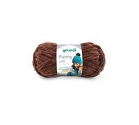 Gründl Fil à tricoter effet velour FUNNY – 100 g – Oeko‑Tex – 100% polyester – 20 Marron
