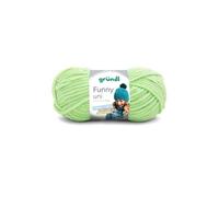 Gründl Fil à tricoter Funny uni – laine chenille 100% polyester 100 g aiguilles 5–6 vert clair