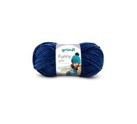 Gründl Laine Funny uni – chenille douce pour crocheter 100% polyester 100 g/120 m aig. 5–6 marine