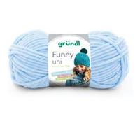 Gründl Fil à tricoter Laine Funny – chenille douce 100% polyester, 100 g/120 m, bleu pastel