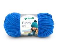 Fil à tricoter effet velour FUNNY - Grundl - 100 Gr - Oeko-Tex(...) - 14 Bleu