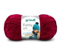Gründl Laine Funny uni - laine chenille douce pour crocheter - douillette et douce pour la peau - 100% polyester - 1 pelote 100 g / 120 m - taille d’aiguille 5 - 6 - bordeaux