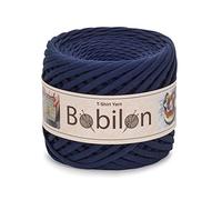 Fil à tricoter en coton pour t-shirt - Fil spaghetti - 100 m - Pour loisirs créatifs et projets de crochet - 5-7 mm - Bleu saphir