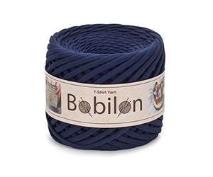 Fil à tricoter en coton pour t-shirt - Fil spaghetti - 100 m - Pour loisirs créatifs et projets de crochet - 5-7 mm - Bleu saphir