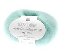 Fil à Tricoter ESSENTIALS SUPER KID MOHAIR LOVES SILK: Luxe, Douceur et Créativité - 25gr - Rico Design 060 Aigue-marine bleu - 060 Aigue-marine bleu 060 Aigue-marine bleu