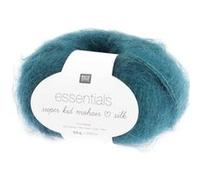 Rico Essentials Super Kid Mohair Loves Soie Fb. 016 - pétrole, Lacegarn en Super Kid Mohair et soie pour tricot et crochet, laine de dentelle de 4,5 mm