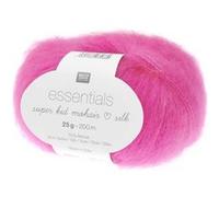 Fil à Tricoter ESSENTIALS SUPER KID MOHAIR LOVES SILK: Luxe, Douceur et Créativité - 25gr - Rico Design 65 Néon Pink - 65 Néon Pink 65 Néon Pink