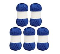 Fil à tricoter et à crocheter, Lot De 5 Fils De Spaghetti, Fil Spaghetti pour Crocheter, 3,1 Cm De Large en Coton Et Doux pour la Peau, pour Le Bricolage Fabriquer des tapis, des paniers(Bleu)