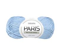 Drops Paris Pelote de fil à tricoter et à crochet 100 % coton - Poids 4 ou moyen - Aran - 51 g, 78 m par pelote (100 délavé clair)
