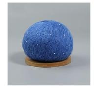 Fil à tricoter léger et hypoallergénique en mohair double crocheté avec paillettes, 50 g, for tricoter au crochet, doux et tendance, for pull, châle, broderie avec boucles(16)
