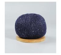 Fil à tricoter léger et hypoallergénique en mohair double crocheté avec paillettes, 50 g, for tricoter au crochet, doux et tendance, for pull, châle, broderie avec boucles(23)