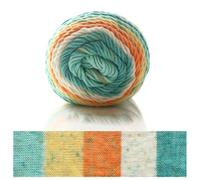 Fil à tricoter unique à la main pour teinture par segment arc-en-ciel, 100 g de fil de coton laiteux, idéal pour divers travaux manuels et projets créatifs (G)