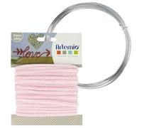 Fil À Tricotin Rose 5 Mm X 5 M + Fil D'aluminium Rose