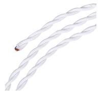 Fil alimentation SOURCING MAP 1Pcs 2 Noyau 18AWG 10m Torsadé Tissu Couvert Fil Vintage Tissé Électrique Câble pour Suspension Blanc