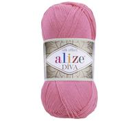 Fil Alize Diva Silk Effect 100 % microfibre acrylique, 1 pelote de 100 g, 383 m, couleur (178 - Rose fonc )