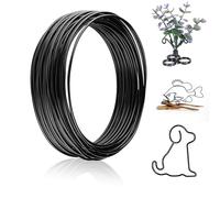 Fil Aluminium 2mm 10 m,Fil aluminium,Fil de bricolage,idéal pourpour Sculpture, Modélisme de Vélo,Fabrication de Bijoux,Tissage et Emballage. (2mm 10M-Black)