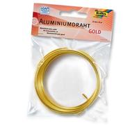 Folia Fil d'aluminium 79665 doré 2 mm x 5 m – facile à mouler pour artisanat et décoration