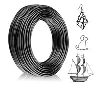Fil Aluminium 3mm 30m,Fil de Fer,Fil de Fer Souple Loisir Creatif,Fil de Bricolage,idéal pour Sculpture,Modélisme,Fabrication de Bijoux. (3mm 30M-Noir)