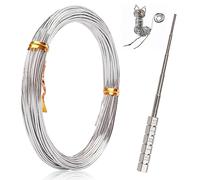 Fil Aluminium de Calibre 1 mm x 10m, Fil de Fer Souple Loisir Creatif avec Micro Coil Jig électriques, Argent Fil de pour la fabrication de bijoux, artisanat, modélisation, raccords et sculpture