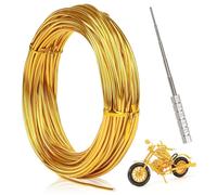 Fil Aluminium De Calibre 2 Mm X 30m, Fil De Fer Souple Loisir Creatif Avec Micro Coil Jig Électriques, Argent Fil De Pour La Fabrication De Bijoux, Artisanat, Modélisation, Raccords Et Sculpture (Or)
