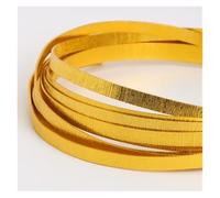 Fil Aluminium Fil d'aluminium anodisé plat gaufré doux 5mm x 1mm, perles d'enveloppe de gaufrage for sculpture, fil bijoux artisanaux(Gold)