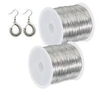 Fil Aluminium pour Bijoux,objets décoratifs, art floralFil de cuivre argenté pour bijoux 100m x 2, 0.3mm - Fil de cuivre souple et résistant pour créations artisanales,pour Sculptures Faites Maison