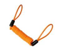 Fil Antivol de Disque de Moto 1,2m Orange à Deux Boucles | Rappel Haute Visibilité, Câble Spiralé Gainé, Attache Facile, pour Scooter, Vélo, Parking Urbain