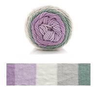 Fil arc-en-ciel avec effet teinture segmentée, 100 g de fil en coton laiteux adapté à diverses techniques de tricot (F)