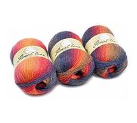 fil arc-en-ciel doux, 100g Fil de Laine tissés à la Main Multicolore au Crochet en Laine mélangée à Tricoter pelotes de laine à tricoter rouleau de fil à tricoter en coton dégradé -400m