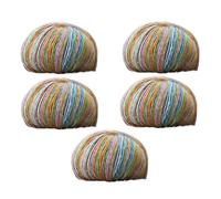 Fil arc-en-pour crochet, fil dégradé,Fil de coton teint par segment de couleur d'épaisseur moyenne - 5X gâteaux de fil doux pour le Crochet, fil teint à la main pour pull, écharpe, châle, fournitures