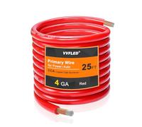 Fil automobile de calibre 4, 7,6 m, 12 V, couleur rouge, pour audio de voiture, batterie, systèmes électriques, câble d'alimentation en aluminium (CCA) flexible et robuste pour voiture télécommandée