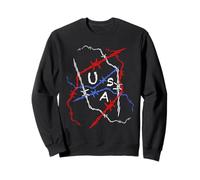 Fil barbelé emmêlé Rouge, Blanc et Bleu USA Sweatshirt