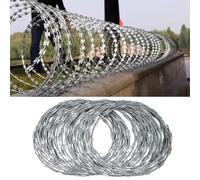 Fil Barbelé En Acier Inoxydable, Fil Barbelé À Double Spirale, Clôture En Fil Barbelé Galvanisé, Convient Pour La Protection Et La Sécurité Des Jardins, Fermes, Usines Et Cours(45cm)