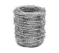 Fil Barbelé Galvanisé à 4 Points,Fil Barbelé, Rouleaux De Clôture De Fil, Pour Clôture, Clôture Métallique, Clôture De Pâturage, Défense Contre Les Martres(Size:20 m/66 ft,Color:Double stranded 3.4mm)