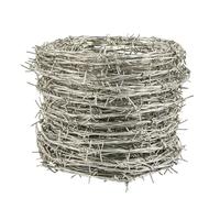 Fil Barbelé Militaire Galvanisé - Clôture Métallique Solide et Flexible - Anti-Intrusion/Électrique - pour Sécurité Cour, Verger, Cultiver,1.6mm,10m(32.8ft)