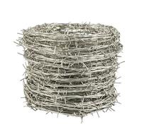 Fil Barbelé Militaire Galvanisé - Clôture Métallique Solide et Flexible - Anti-Intrusion/Électrique - pour Sécurité Cour, Verger, Cultiver,1.7mm,10m(32.8ft)