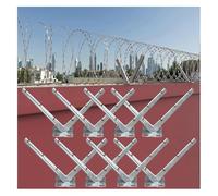 Fil barbelé Rasoir, Support en Forme de V galvanisé à Chaud, Support d'extension Fil Rasoir(Silver 8pcs)