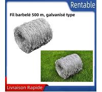 Fil barbelé - VOGUE - 500 m - Acier galvanisé - Ø 1.6 mm - Distance entre picots 10 cm