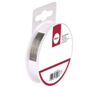 Rayher Fil pour bijoux 2159022 – revêtement plastique, Ø 0,38 mm, 2 m, argenté