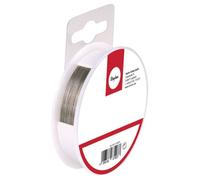 Rayher Fil pour bijoux 2159022 – revêtement plastique, Ø 0,38 mm, 2 m, argenté
