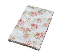 Fil Blanc Drap Plat Mila en Satin de Coton 240x300cm Motif Floral