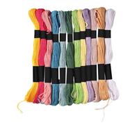 MegaCrea DIY Fil Bracelet brésilien Echeveaux de Coton 12 coul. Pastel