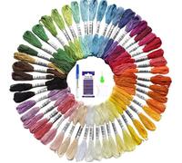 Fil Bracelet Bresiliens - Fil Broderie dmc Kit debutant Point de Croix Tricotage - Fils à Coudre Outils Accessoires,(50 Couleurs)