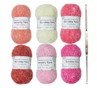 Fil brillant pour crochet, fil à récurer, 50 g de fil en polyester, éponge à vaisselle, aide au nettoyage pour la cuisine, fil à tricoter Diyy, fil de bricolage pour la maison, 1 mm d'épaisseur, 110 m