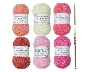 Fil brillant pour crochet, fil à récurer, 50 g de fil en polyester, éponge à vaisselle, aide au nettoyage pour la cuisine, fil à tricoter Diyy, fil de bricolage pour la maison, 1 mm d'épaisseur, 110 m