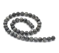 Fil/brin de 39 cm perles ronde 4/6/8/10 mm au choix (pour environ 2 bracelets), pierre naturelle en vrac idéale pour toutes créations de bijoux artisanales (Larvikite, Perle 8 mm)