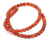 Fil/brin de 39 cm perles ronde 4/6/8/10 mm au choix (pour environ 2 bracelets), pierre naturelle en vrac idéale pour toutes créations de bijoux artisanales (Cornaline, Perle 6 mm)