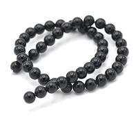 Fil/brin de 39 cm perles ronde 4/6/8 mm au choix (pour environ 2 bracelets), pierre naturelle en vrac idéale pour toutes créations de bijoux artisanales (Onyx, Perle 8 mm)