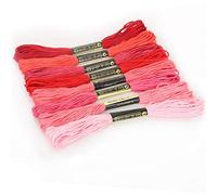 Fil Broderie 8 pièces/ensemble fils similaires point de croix fil coton 8 mètres fil à broder fil à coudre écheveaux artisanat tricot(Red series)