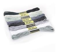 Fil Broderie 8 pièces/ensemble fils similaires point de croix fil coton 8 mètres fil à broder fil à coudre écheveaux artisanat tricot(Gray series)